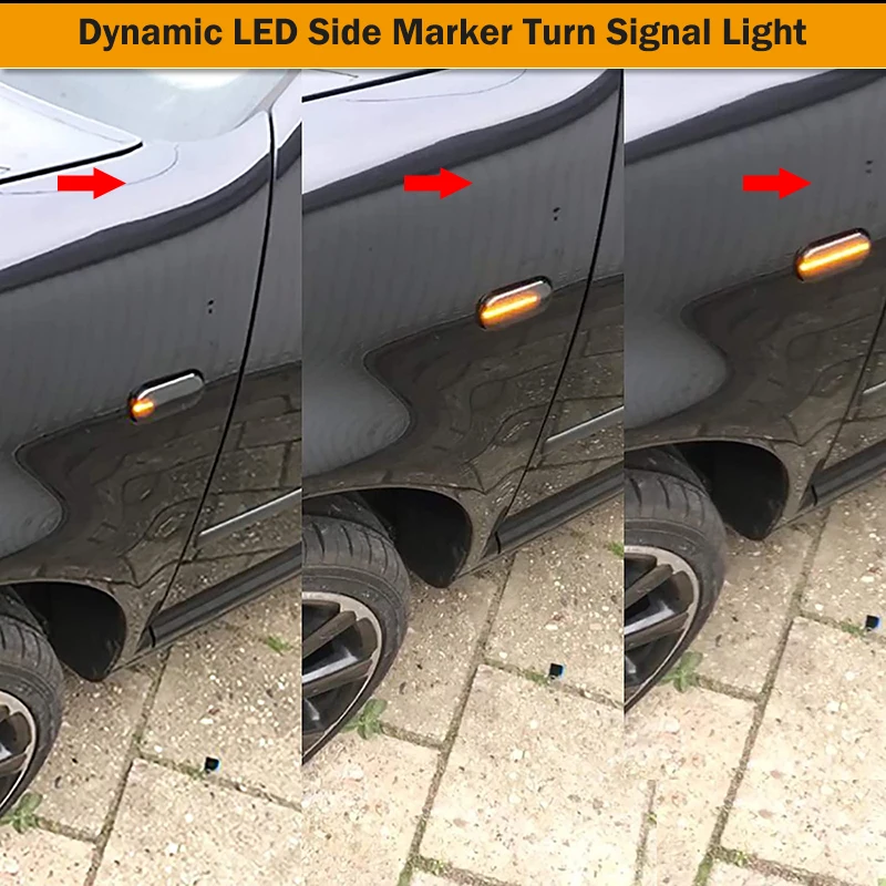 2pieces Led Dynamic Side Marker Turn Signal Light For Volkswagen VW Bora Golf 3 4 Passat 3BG Polo SB6 SEAT Ibiza Leon Skoda Ford