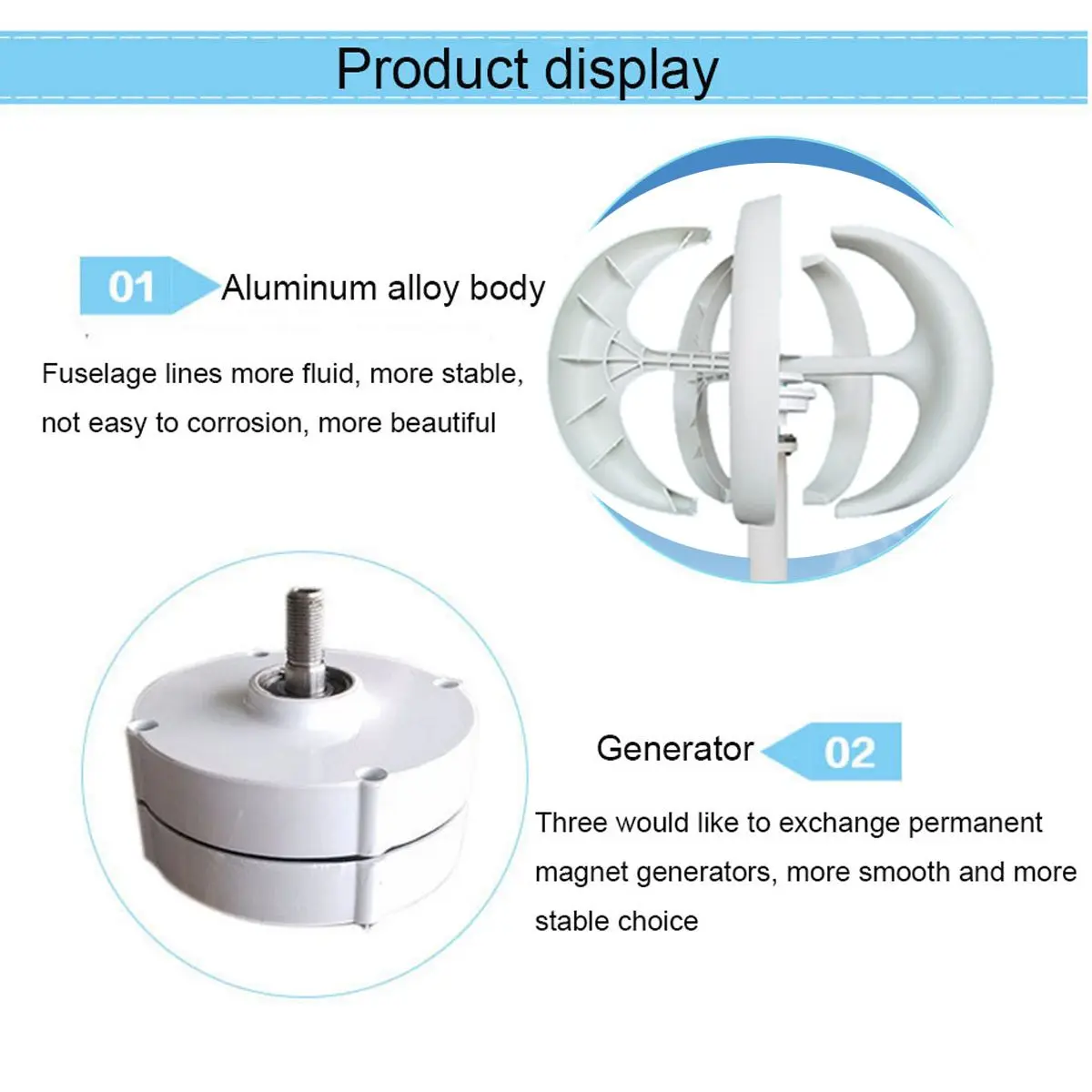 Imagem -04 - Eixo Vertical Gerador de Turbinas Eólicas com Controlador Lanterna Lâminas Motor Kit para Híbridos Domésticos Streetlight 8000w 12v 24v