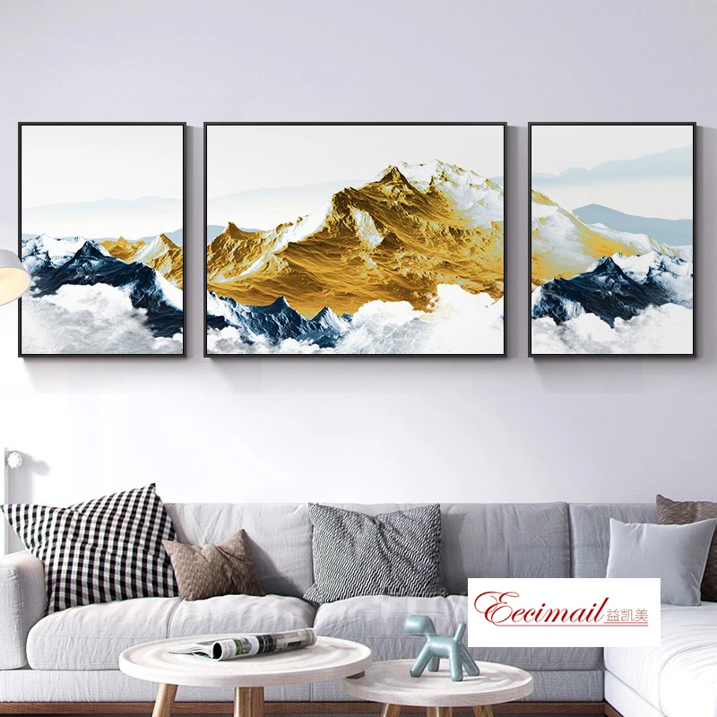 EECAMAIL Diamond Painting Triple Painting Full New Modern Landscape Painting Diamond Embroidery Cross Stitch Home Decora