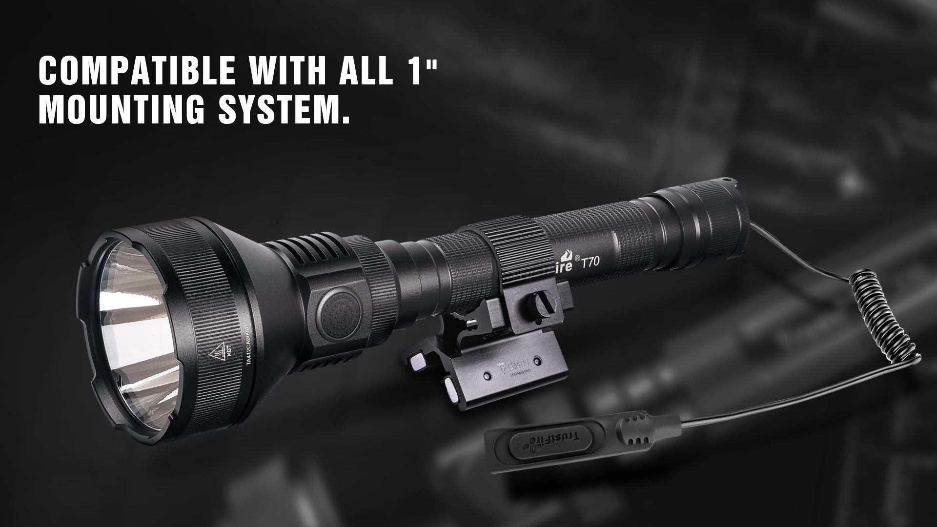 T70 Tactical Flashlight Remote Pressure Switch Voiceless with Rat Cap for Trustfire T70 Rifle Flashlight Weapon Lights