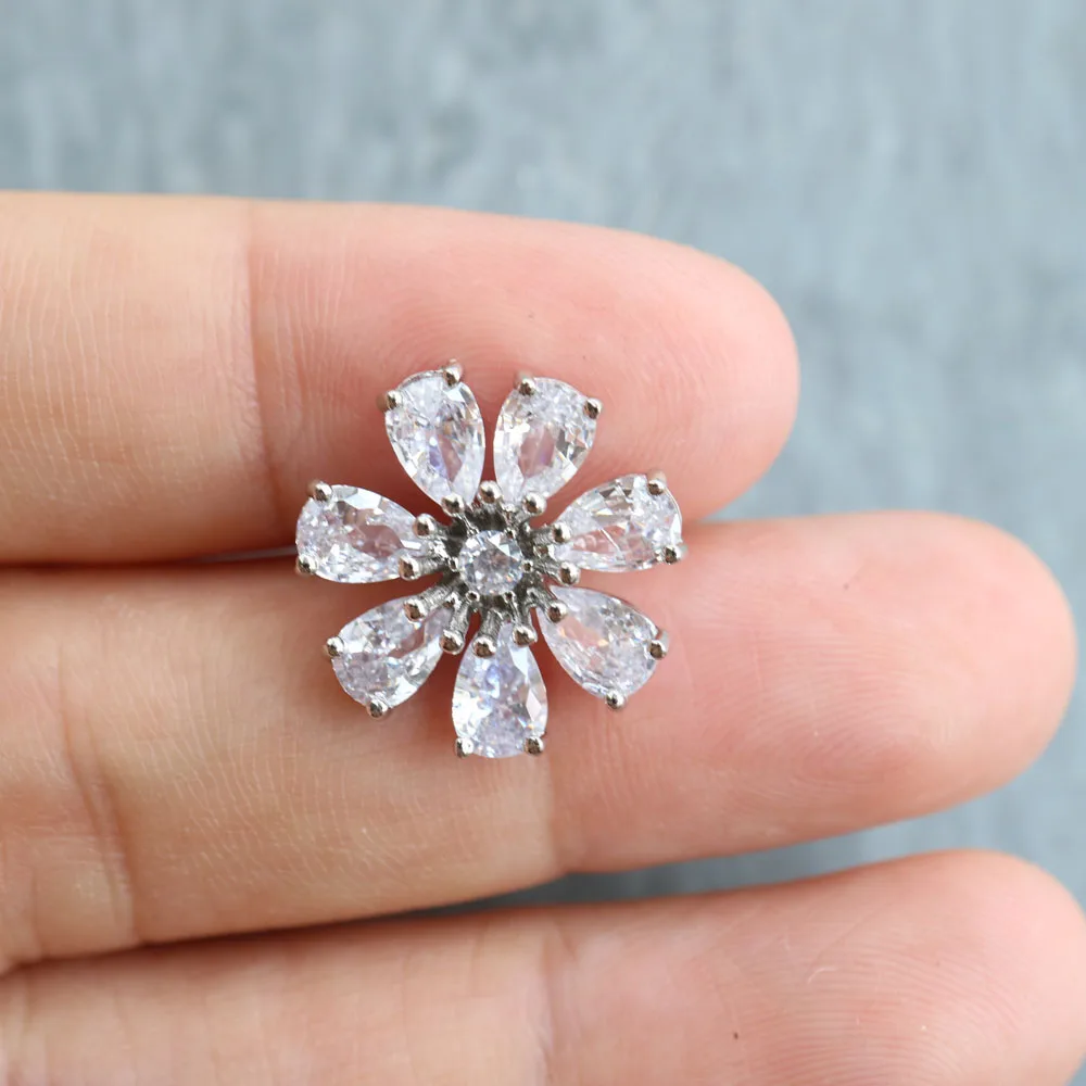 5pc Luxury Crystal Buttons Rhinestone Cubic Zirconia Button for Clothes Decorative CZ Sewing Cashmere Knit Cardigan