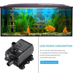 Decdeal Ultra-quiet Mini Brushless DC/USB Water Pump 5/12V 5-10W 250-400L/H Lift 300cm Submersible Fountain Aquarium Circulating