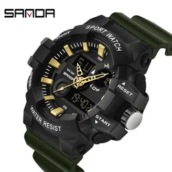 SANDA Sports Men's Watches Luxury LED Digital Military Quartz Watch Men Waterproof G Style Wristwatches relogio masculino Clock