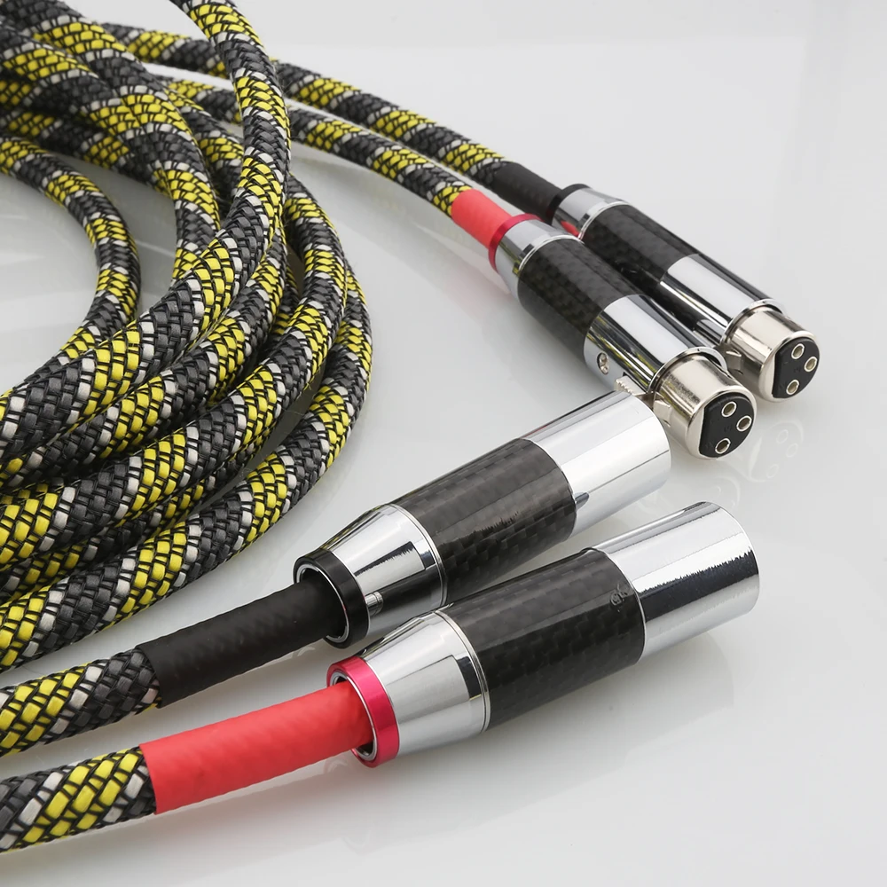 HI-End SQ-888 G5 5N OFC Silver Plated Balanced Interconnect Cable Carbon Fiber XLR Plug for Audio Video Amp CD