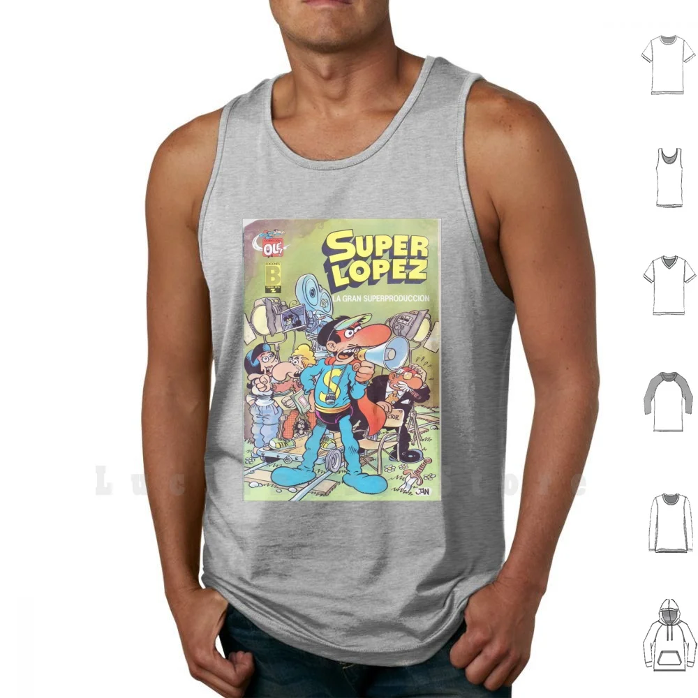 Superlópez Tank Tops Vest 100% Cotton Comics Superlopez Spain Tebeo Superheroes Superhéroe