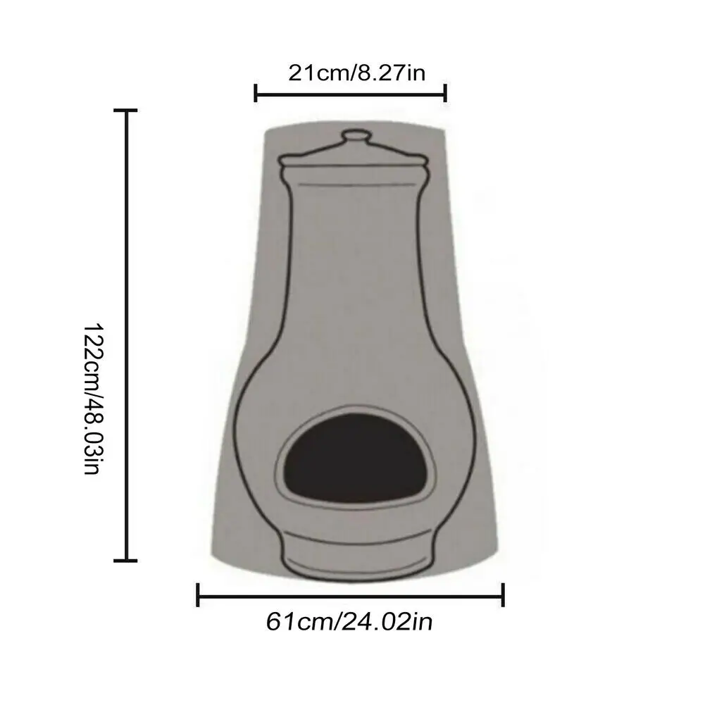 Chiminea Cover Outdoor Waterproof Chiminea Protective Cover 210D Oxford Cloth Frost-proof In Winter Sun-proof In Summer