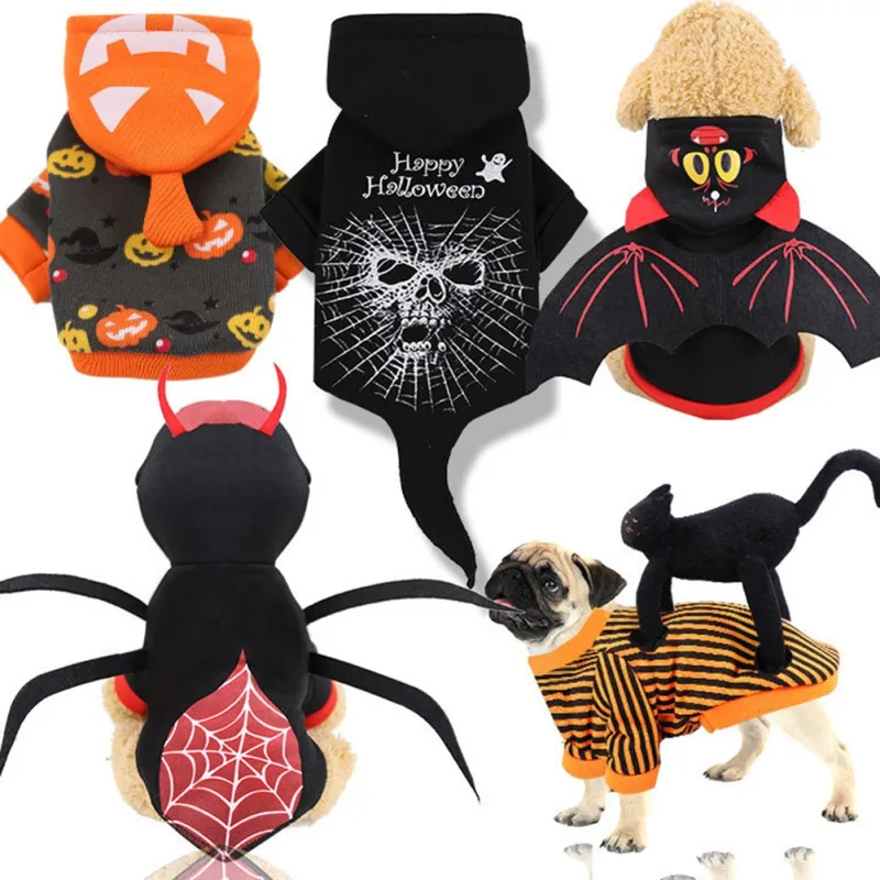 Halloween Funny Pet Dog Costume Cute Dog Cats Clothes Bat Wing Cosplay Dress Up French Bulldog Pug For Small Dogs Coat Outfit