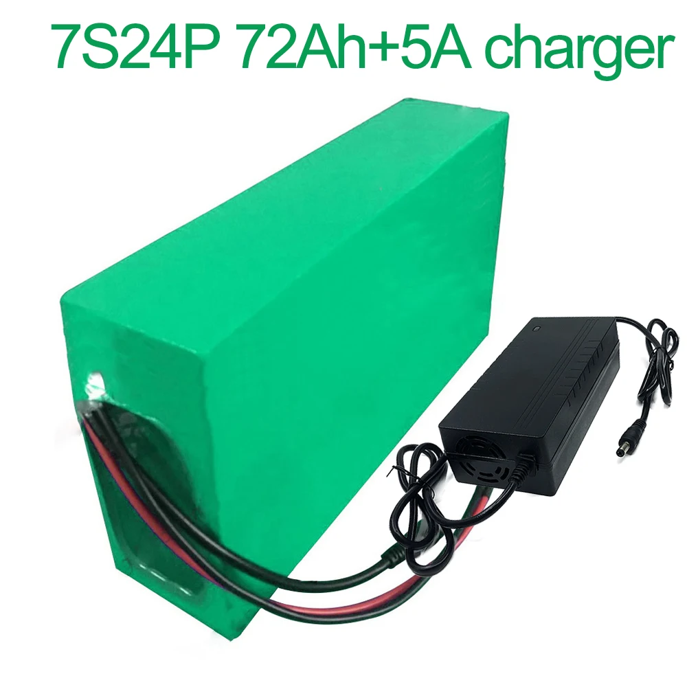 

With 5A charger 24V 72Ah 25.9V 7S24P 18650 Li-ion Battery Pack E-Bike electric bicycle 275x235x70mm