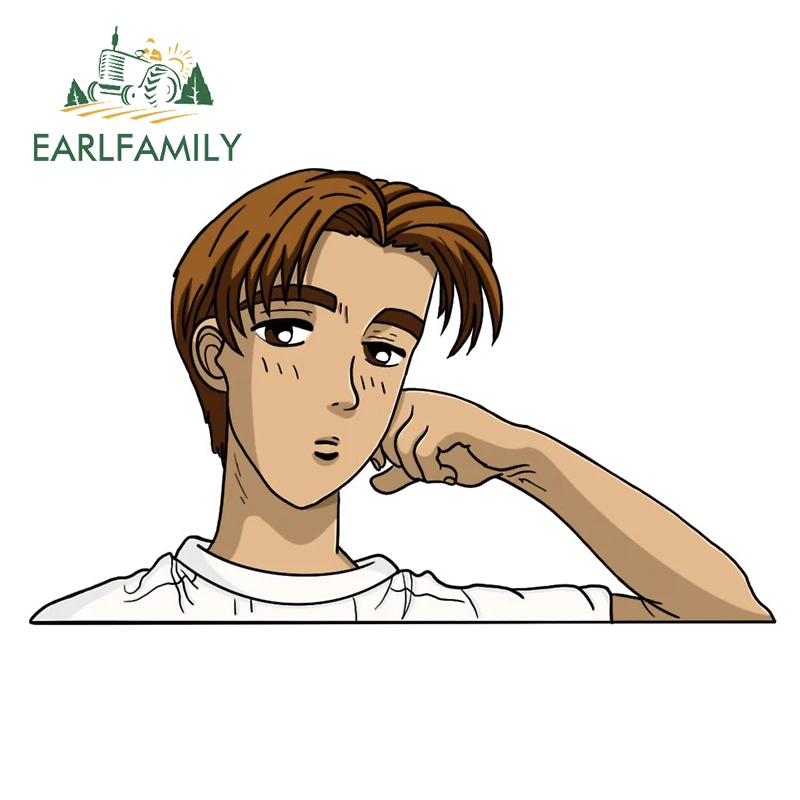 EARLFAMILY 13cm x 8.4cm for Initial D Fujiwara Takumi Funny Car Stickers Motorcycle Decal Waterproof Refrigerator Surfboard