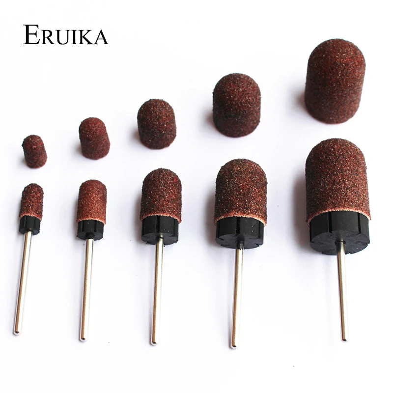 ERUIKA 네일 샌딩 밴드 캡 세트, 전기 매니큐어 드릴 비트 액세서리, 네일 고무 비트, 전기 페디큐어 아트 도구