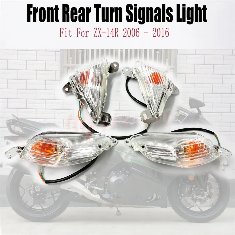 

Front Rear Turn Light Blinker Indicator Fit For Kawasaki Ninja ZX-14R 2006 - 2020 ZX14R ZX1400 ZZR1400 ZX-14