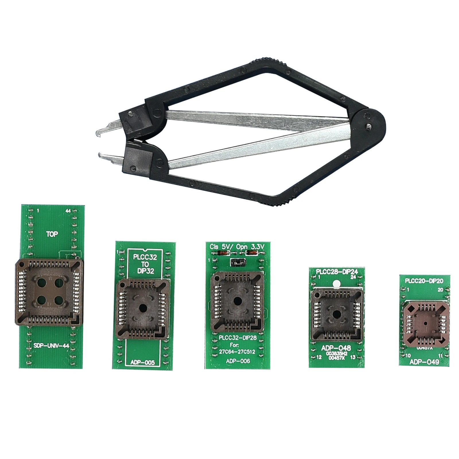 Zestaw adaptera PLCC PLCC20/28/32/44 do gniazda DIP20/24/28/32/44 IC dla programatora USB XGecu T56