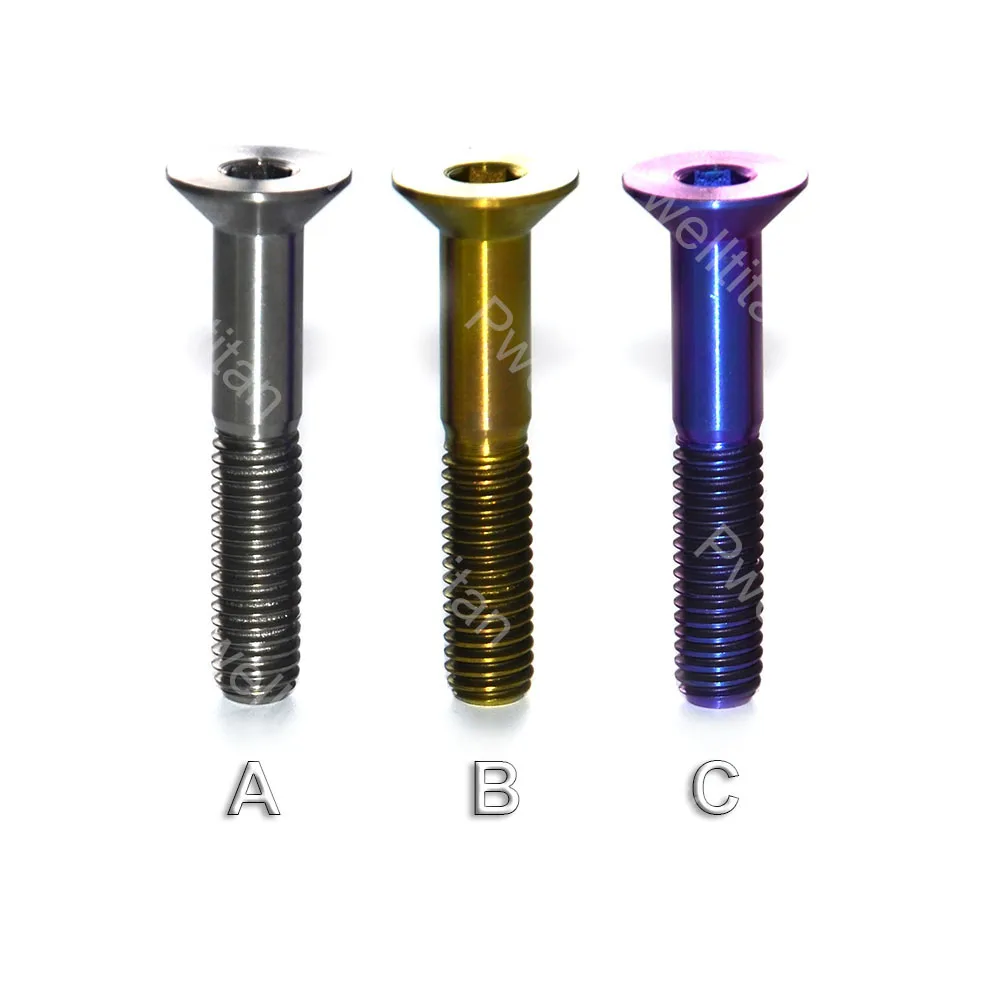 M6 X 35 Titanium Bolts DIN 7991 Alloy Hex Ti Hexagon Socket Countersunk Head Screws for Racing Motorbike Bicycle Headset 10 PCS