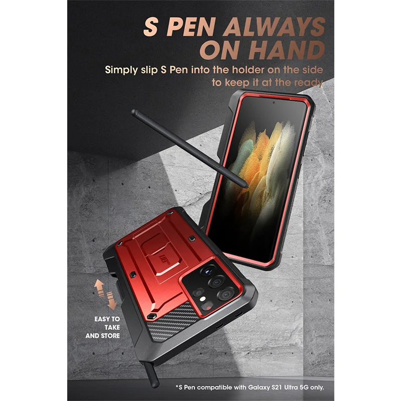 SUPCASE For Samsung Galaxy S21 Ultra Case 5G (2021 Release) UB Pro Full-Body Dual Layer Rugged Holster Kickstand with S Pen Slot