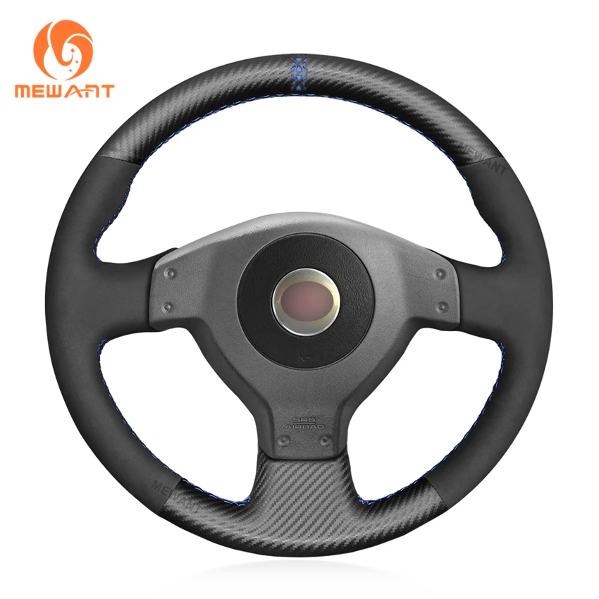 

MEWANT Black Matte PU Carbon Fiber Steering Wheel Cover for Subaru Impreza WRX STI II 2005 Forester Legacy Outback Saab 9-2X