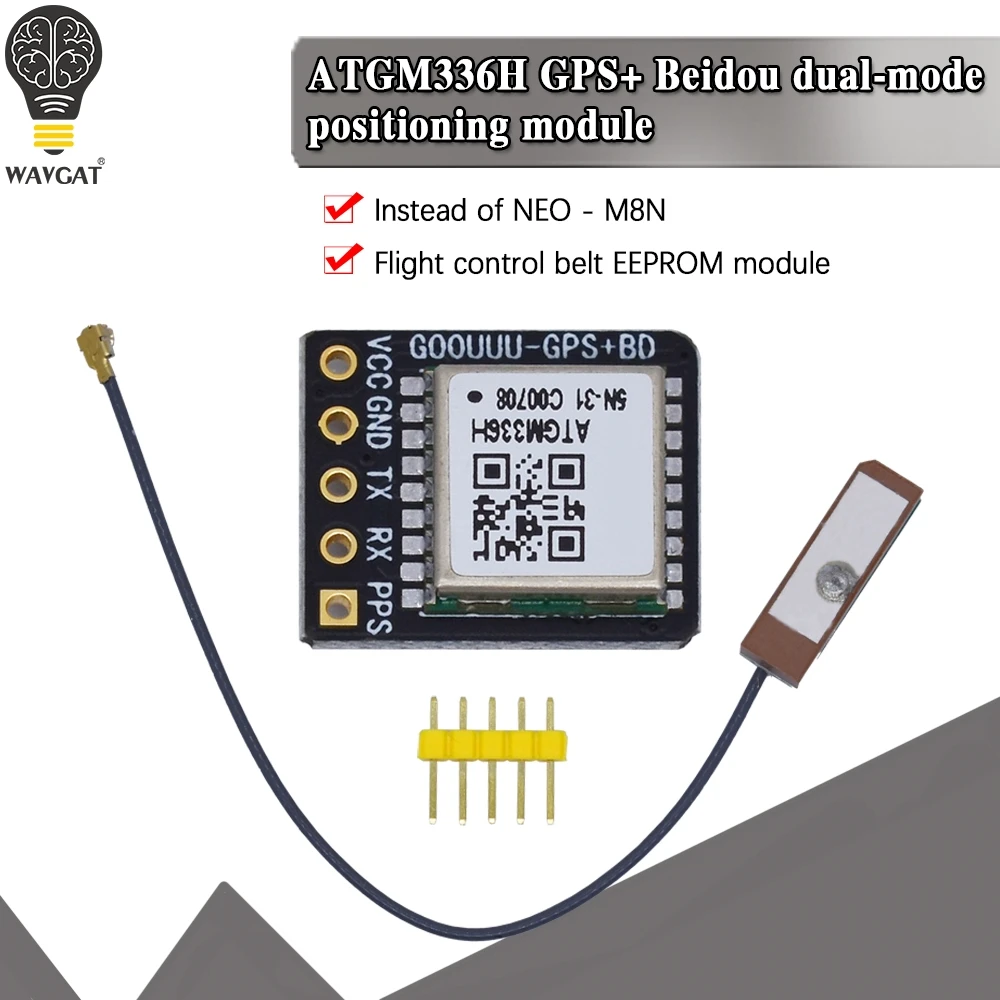 Módulo de modo dual GPS + BDS, control de vuelo, navegador de posicionamiento por satélite, reemplazo ATGM336H, para arduino NEO-M8N NEO-6M