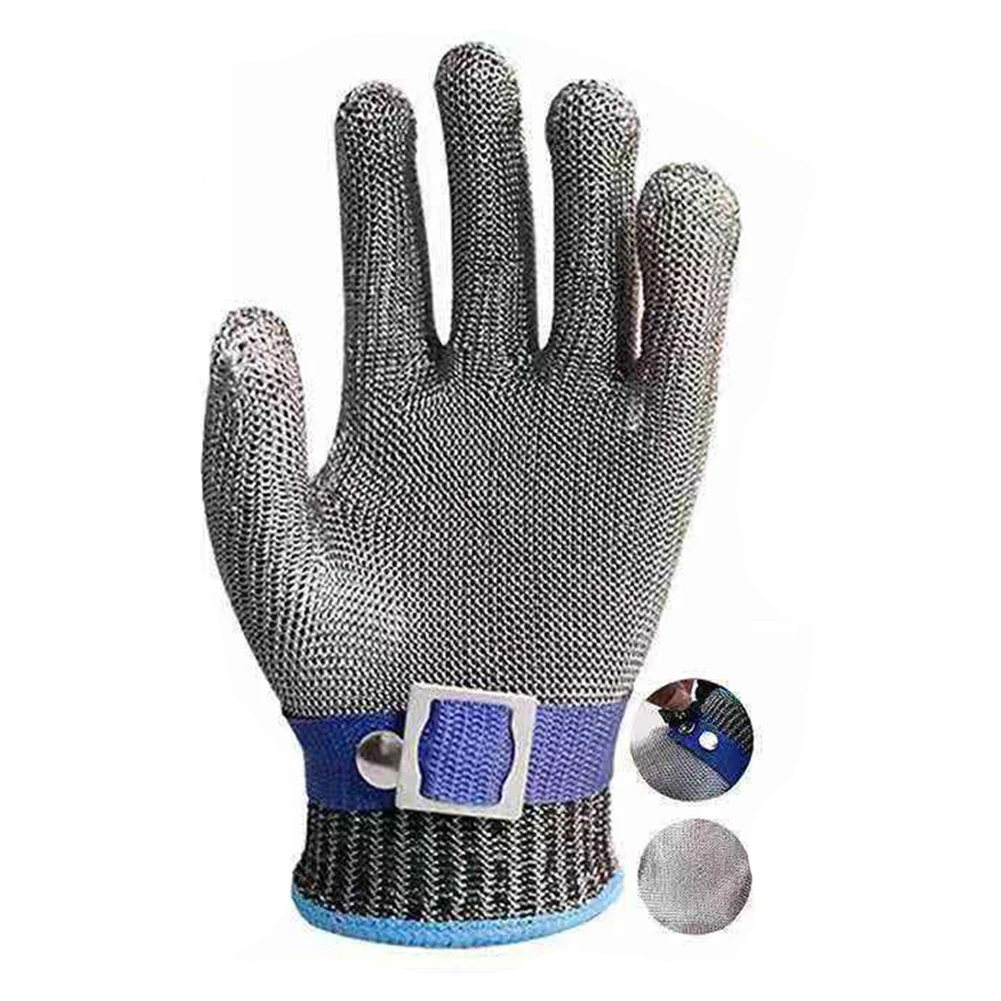 Work Protective Gloves Safety Cut Proof Stab Resistant Stainless Steel Metal Mesh Butcher Glove Level 5 Protection