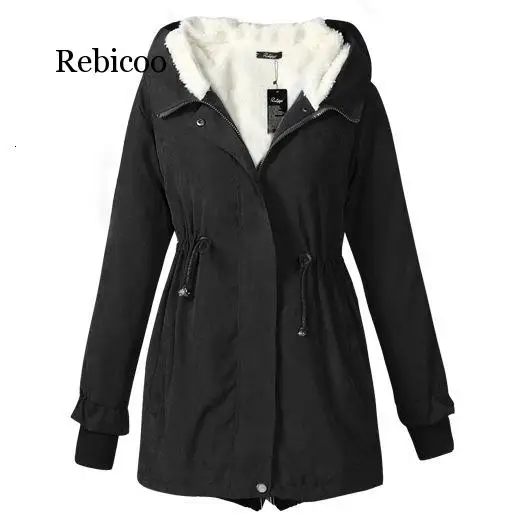 

Hooded Women Winter Fur Parkas Female Adjustable Waist Long Coats Outwear Casual Warm Female Jackets Coats
