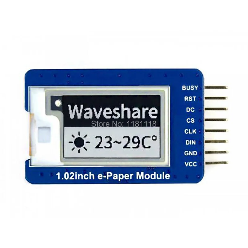 1.02inch e-ink display module, 128×80, black/white dual-color for raspberry pi for arduino