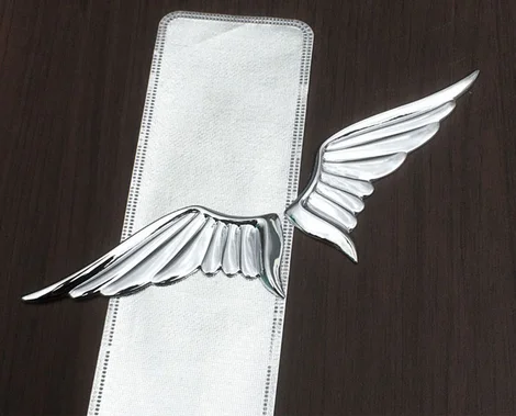 

3D Silver Auto Stickers Metal Angel Eagle Wings Badge Emblem Decal Motorcycle Modified Car Accessories