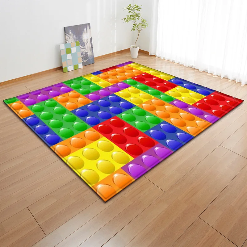 RULDGEE 1PC Polyester Colorful 3D Pattern for Living Room Kitchen Mat Bedroom Carpet Floor Door Mat Decoration Carpet