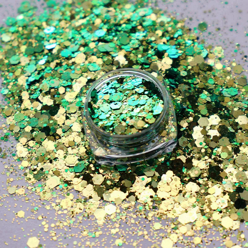 10g Chameleon Color Shift Chunky Mix Hexagon Nail Glitter Nails Art Decoration Tumblers DIY Crafts Festival Accessories