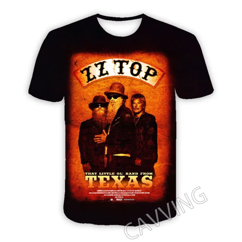 New Fashion Women/Men\'s 3D Print ZZ Top Band Casual T-shirts Hip Hop Tshirts Harajuku Styles Tops Clothing