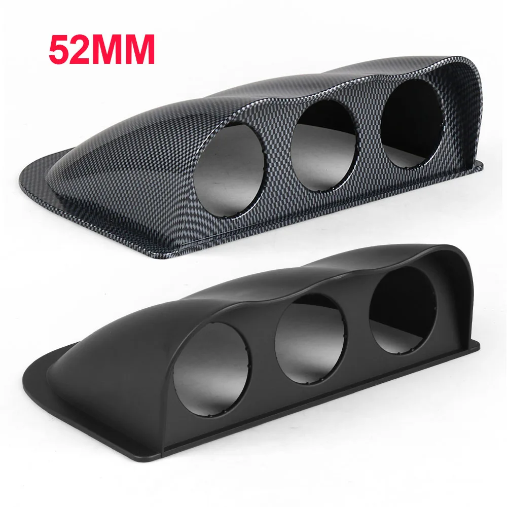 Universal Black Carbon Fiber 2 inch 52mm Dash Board Dual Triple Gauge Pod Color Gauge Holder Mount Holder