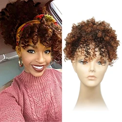 Hohe Haar Puff Clip in Haarteil Synthetische Kordelzug Pferdeschwanz mit Pony Haar Extensions Kurze Afro Pony Schwanz Clip in Alibaby