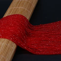 Perline rotonde 2mm squisite pietre semipreziose naturali spinello rosso branello allentato per gioielli da donna che fanno collana braccialetto fai da te 38cm