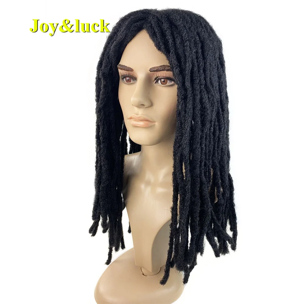 Long Dreadlocks Wig For Men Synthetic Black Dreadlock Straight Crochet Hair Braiding Middle Part Hair Wigs Daily Wig