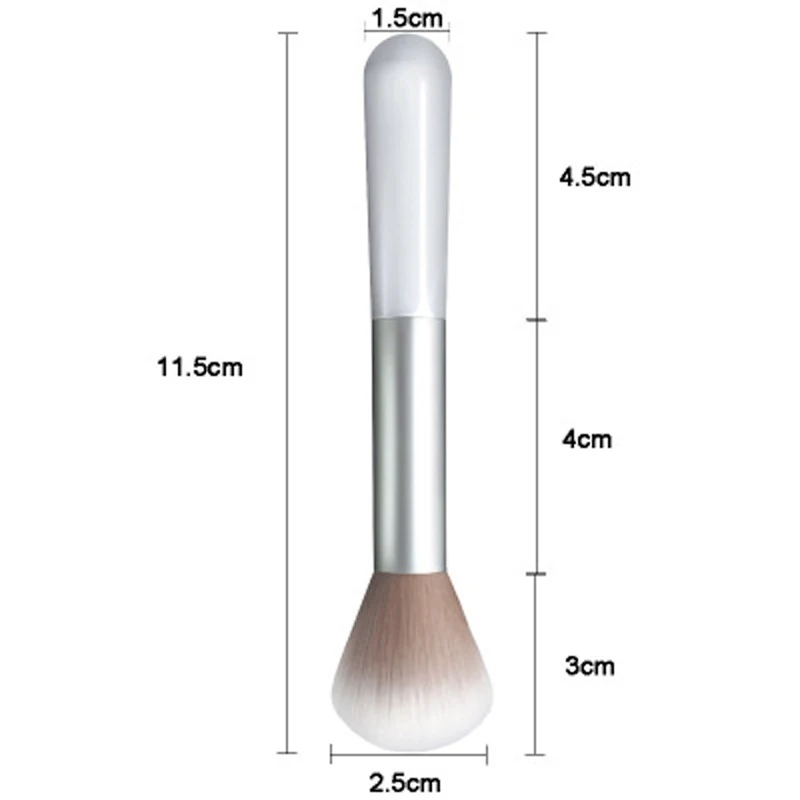 휴대용 얼굴 메이크업 메이크업 브러쉬 1 개, 흰색 인공 섬유 헤어 하이라이트 브러쉬 블러쉬 파우더 브러쉬 뷰티 메이크업 도구