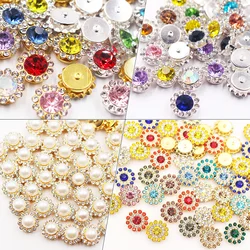 8mm- 12mm Gold and Silver Base Crystals Stones Glitter Strass Beads Crafts Sew On Rhinestones for Clothes Sewing Accessories