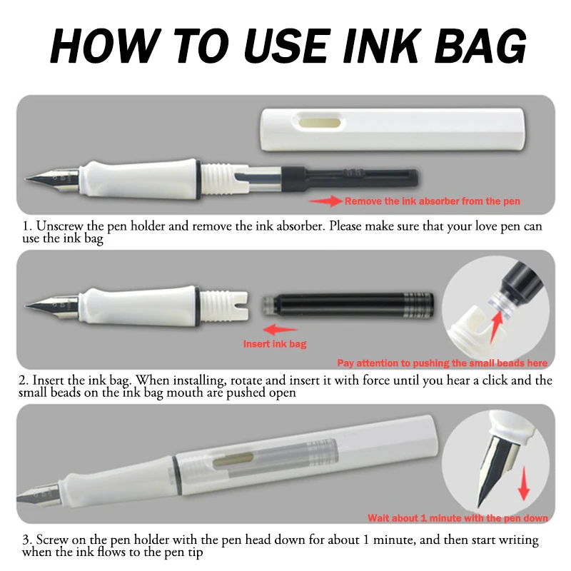 Cartucce di inchiostro per penna stilografica da 2.6mm ricarica di alta qualità cartucce corte forniture per ufficio per penna calligrafica e scrittura Fine