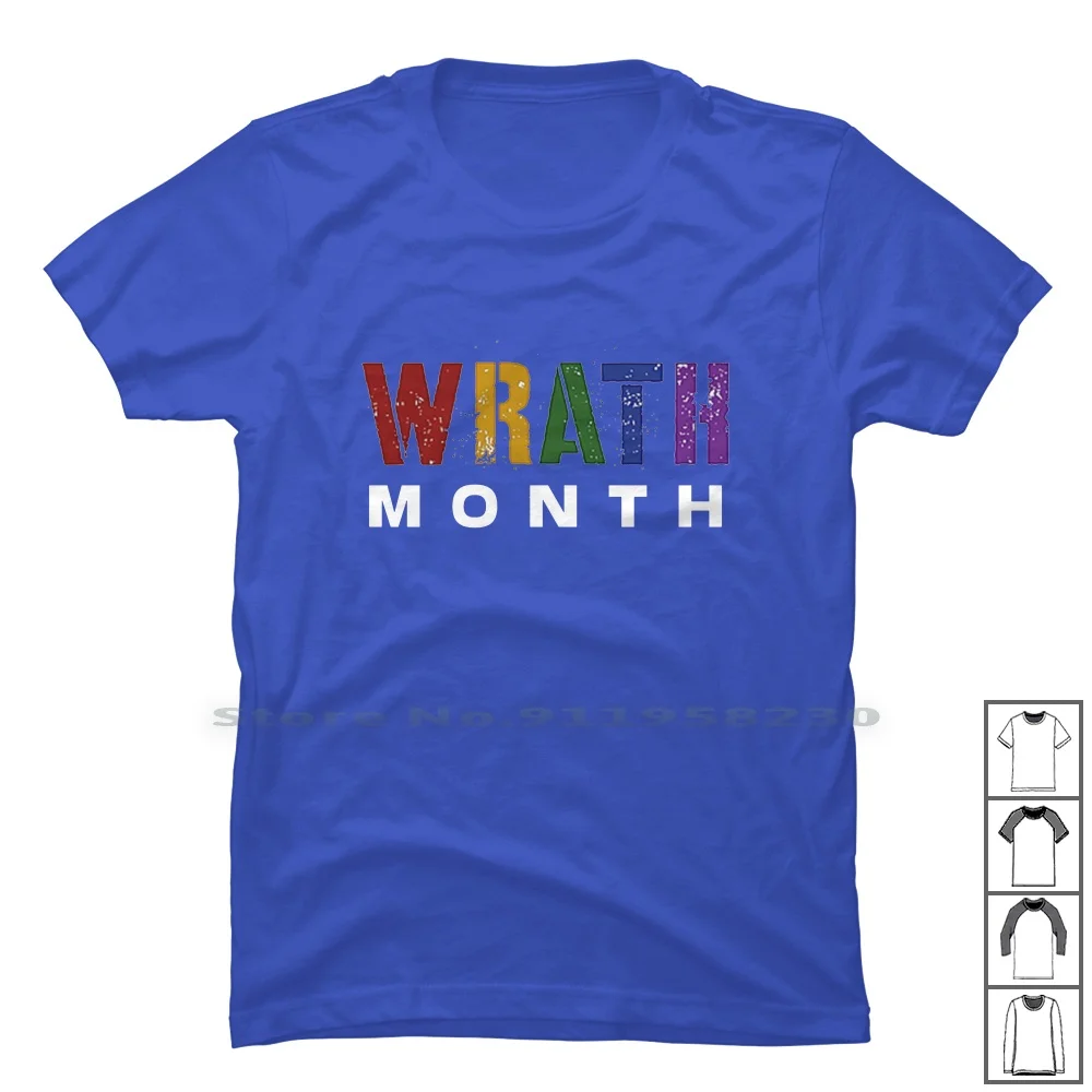 Wrath Not Pride Lgbt T Shirt 100% Cotton Rainbow Wrath Pride Month Greed Riot Meme Yes Rat Bow Ra Pr