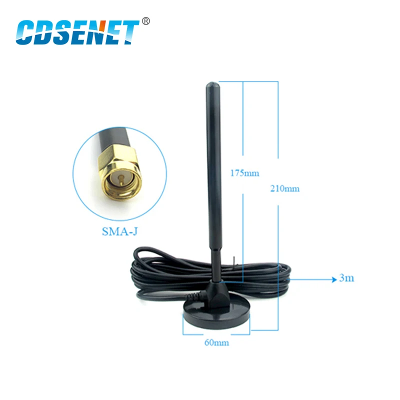 433MHz Wifi Antenna SMA-J High Gain 5dbi Magnetic Base 3m Feeder External Cable Sucker Omnidirectional Wifi Antenna Aeria