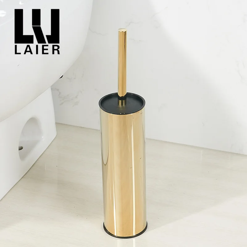 Vidric Carlisle sanitary toilet floor toilet brush holder Free perforated stainless steel toilet toilet gold