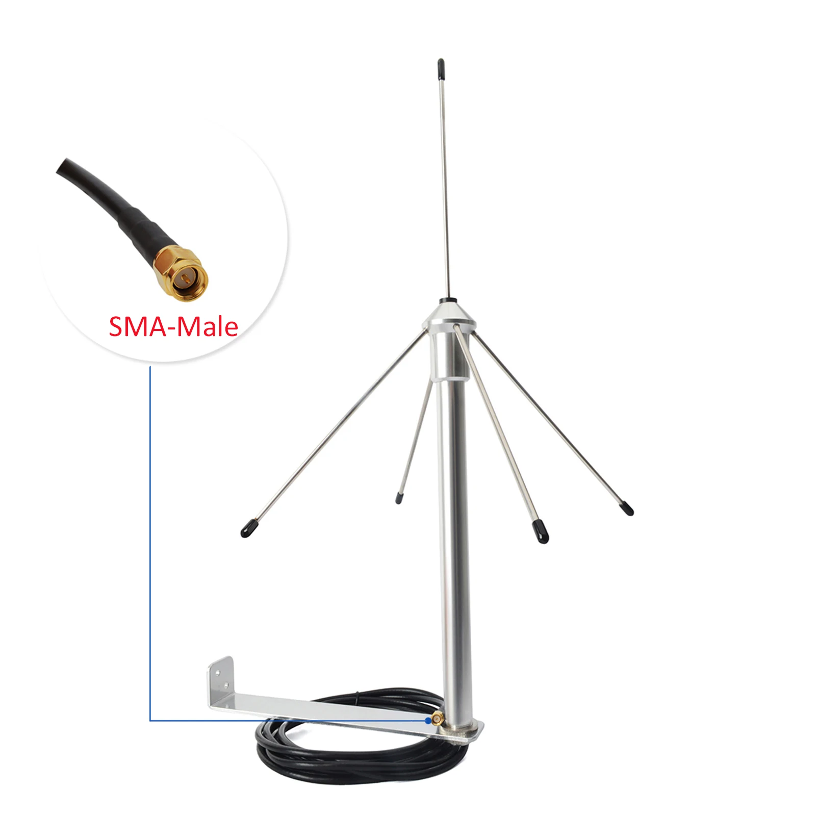 

HYS 433Mhz 3dbi Omni Antenna 50 Ohm GSM Aerial W/3M(9.8ft) RG58 Coaxial Cable SMA Male and Mounting Bracket