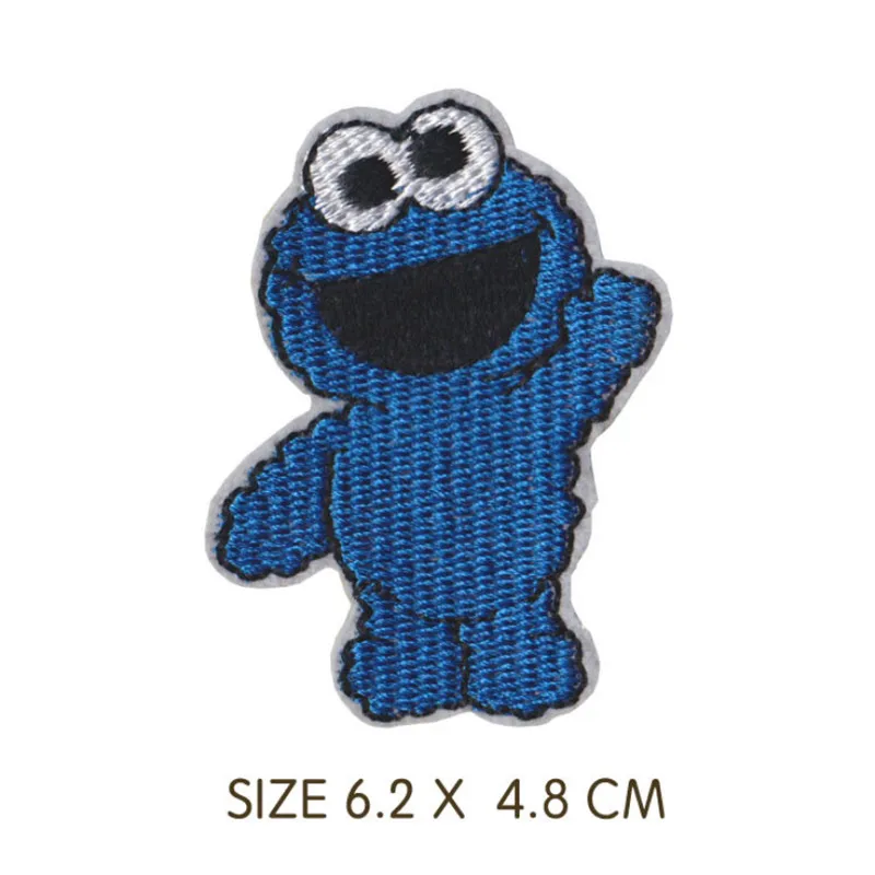 Anime Sesameing Streets Patch COOKIE MONSTER ELMO BIG BIRD Cartoon Bügeln Patches Günstige Gestickte Patches Für Kinder Kleidung