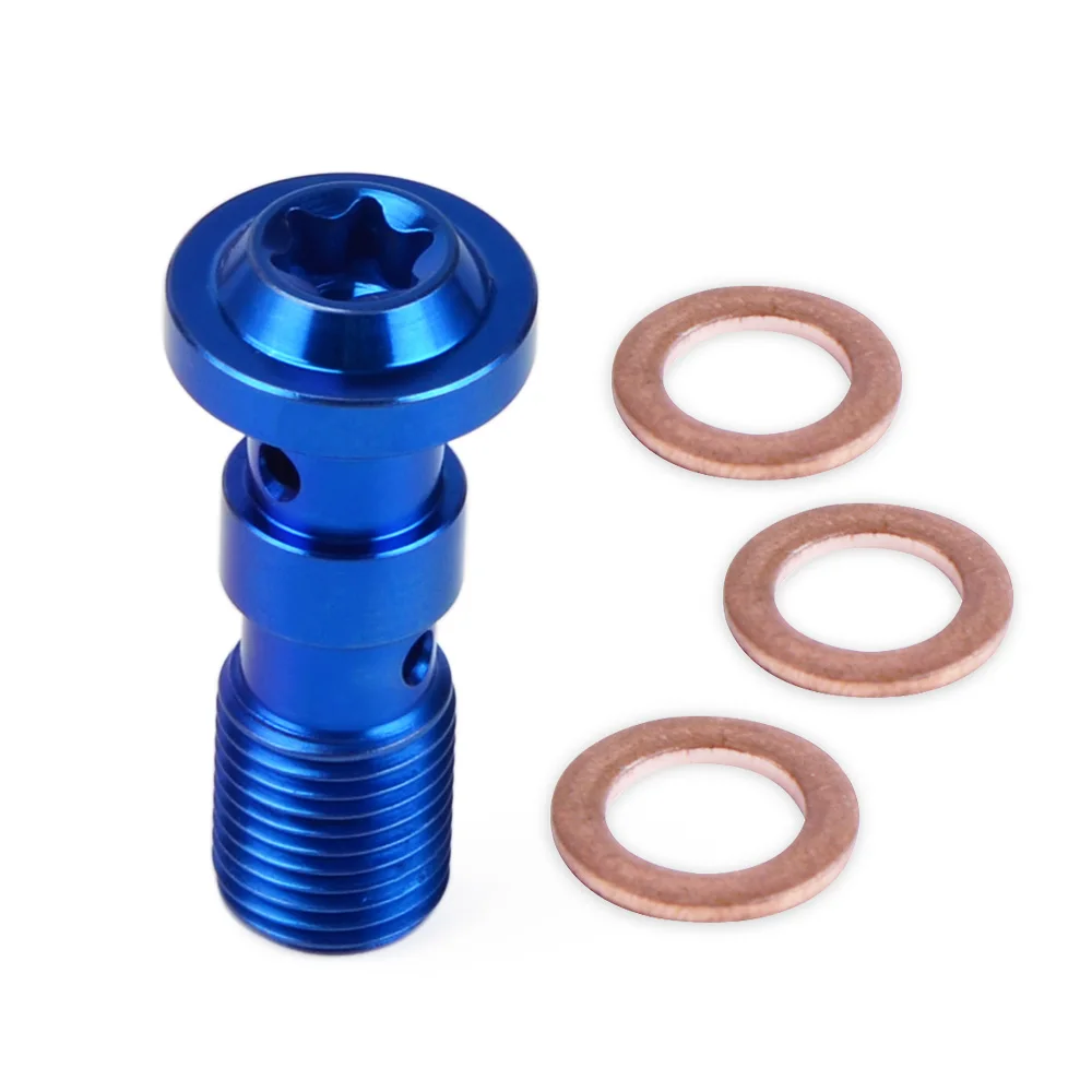 NICECNC Motorcycle Stainless Brake Banjo Bolt M10 x 1.0mm Banjo Bolt Screw M10x1.0 For KTM Ducati Triumph