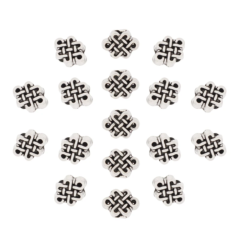 Tibety-ジュエリー作り,ネックレス,ブレスレット,ネックレス用の中国のスペーサービーズ,シルバーとゴールドの色,20個