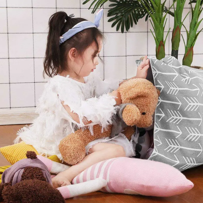 Portable Bean Bag Sofa Cover Large Storage Bag for Child Stuffed Animal Toys Stripe Chair Sofas Clothes Cushion Organizer