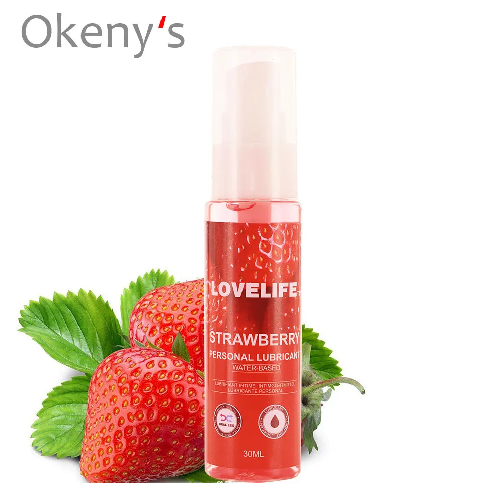 30ml Strawberry Flavor Edible Lubricant for Anal Vaginal Oral Sex Silicone Lubricating Oil Adult Sex Products Body Massage Gel