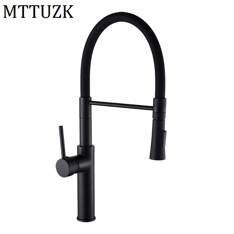 

MTTUZK Matte Black kitchen faucet 360 ronating blackend sink tap cold and hot kitchen mixer Tap Brushed Nickel kitchen Faucet