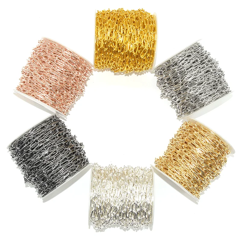 1Meter Fashion Multicolor Iron Metal Cross Chain Big Rolo Cable Chain For Neckalce Bracelet Jewelry Making DIY Accessories 14*6m