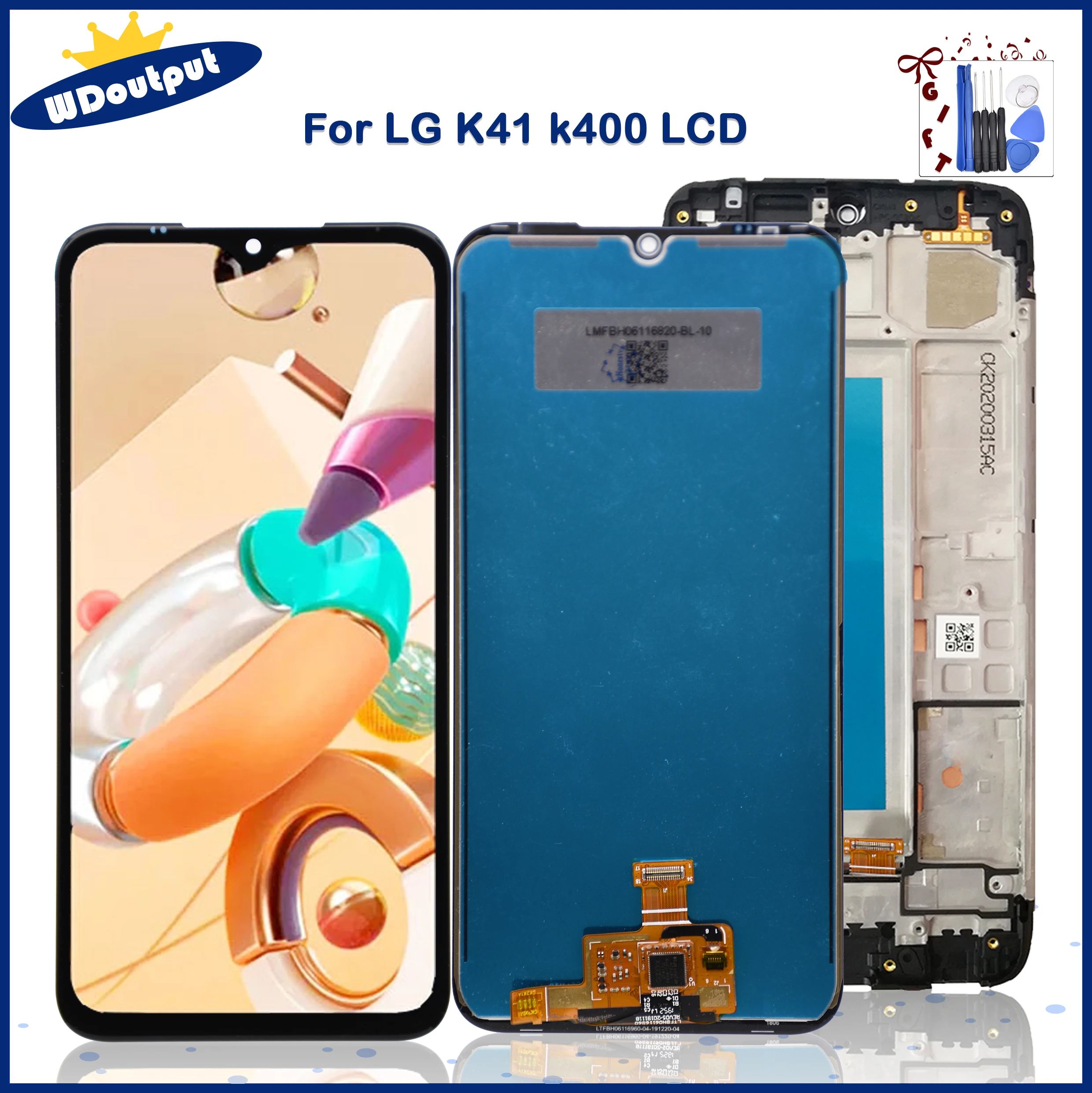 

6.1"Original For LG K41 LCD Display Touch Screen Digitizer Assembly Replacement For LG K400 / Premier Pro Plus L455DL with frame