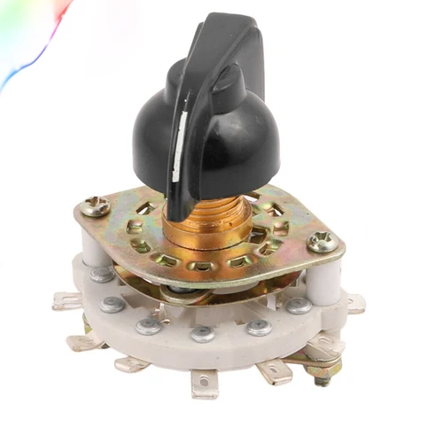 Imagen 1 del producto KCZ Selector de interruptor giratorio de canal de banda de 1 polo 6/7/8/9/10 posiciones con tapa