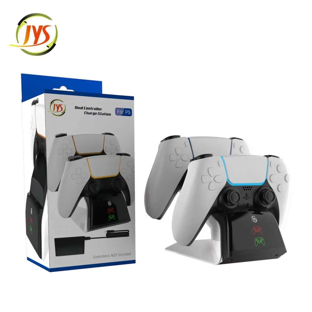 JYS-P5102 Док-станция для быстрой зарядки для PS5 Геймпад Двойная зарядная станция для контроллера PS5 Базовое зарядное устройство с адаптером переменного тока