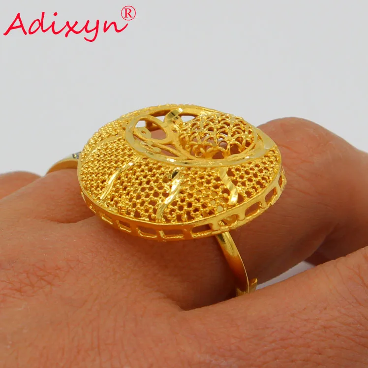Adixyn(five desigh)Fashion Long Necklace/Earrings/Ring Jewelry Set Women Gold Color Arab Jewelry Wedding Accessories N01044