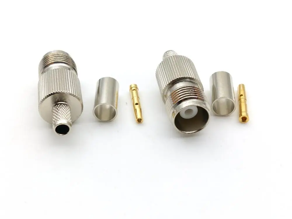 50pcs-100PCS COPPER TNC Crimp Female RF connector for LMR195 RG58 RG400 RG142 cable ADAPTER